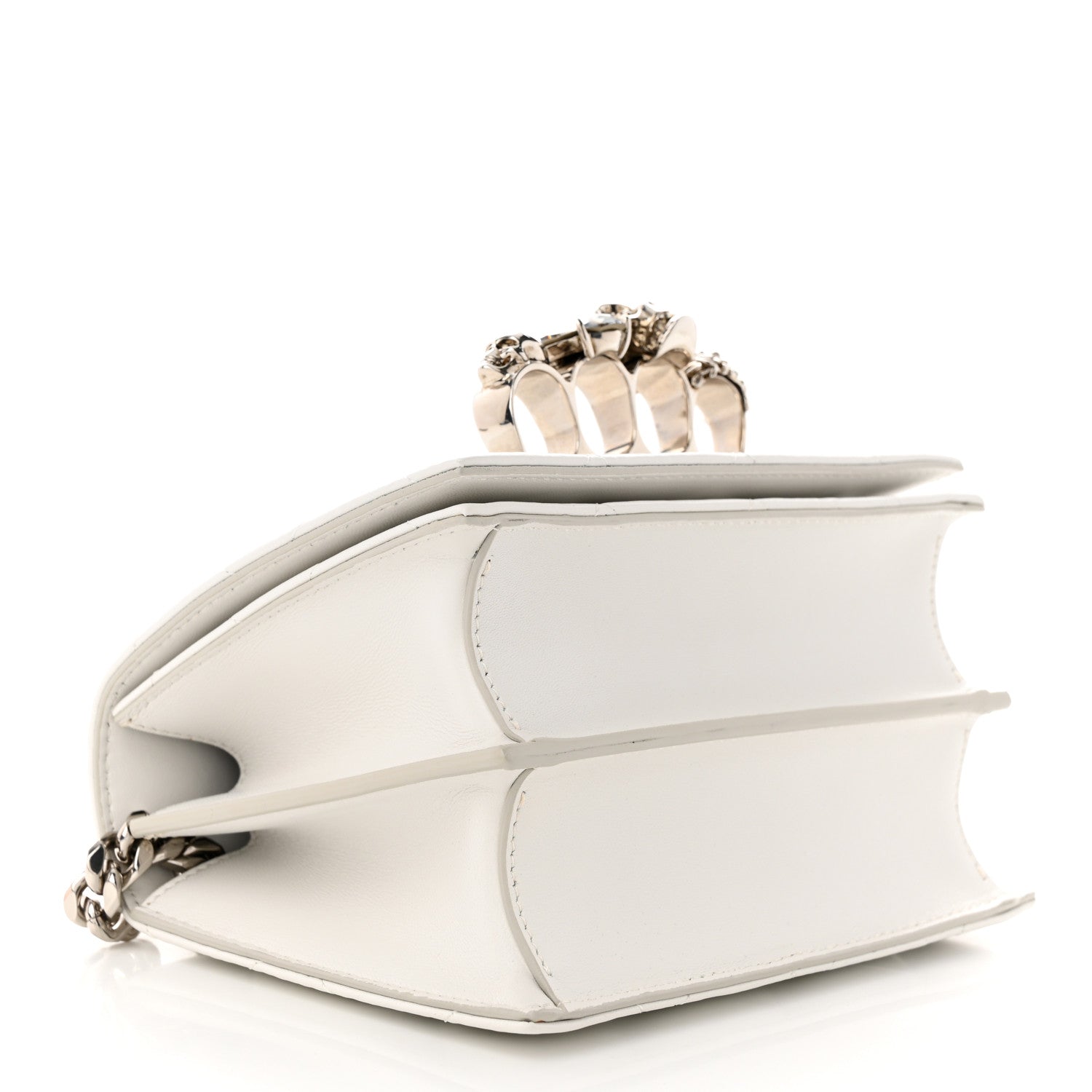 Alexander McQueen Lambskin Quilted Knuckle Shoulder Bag White 4 of 10