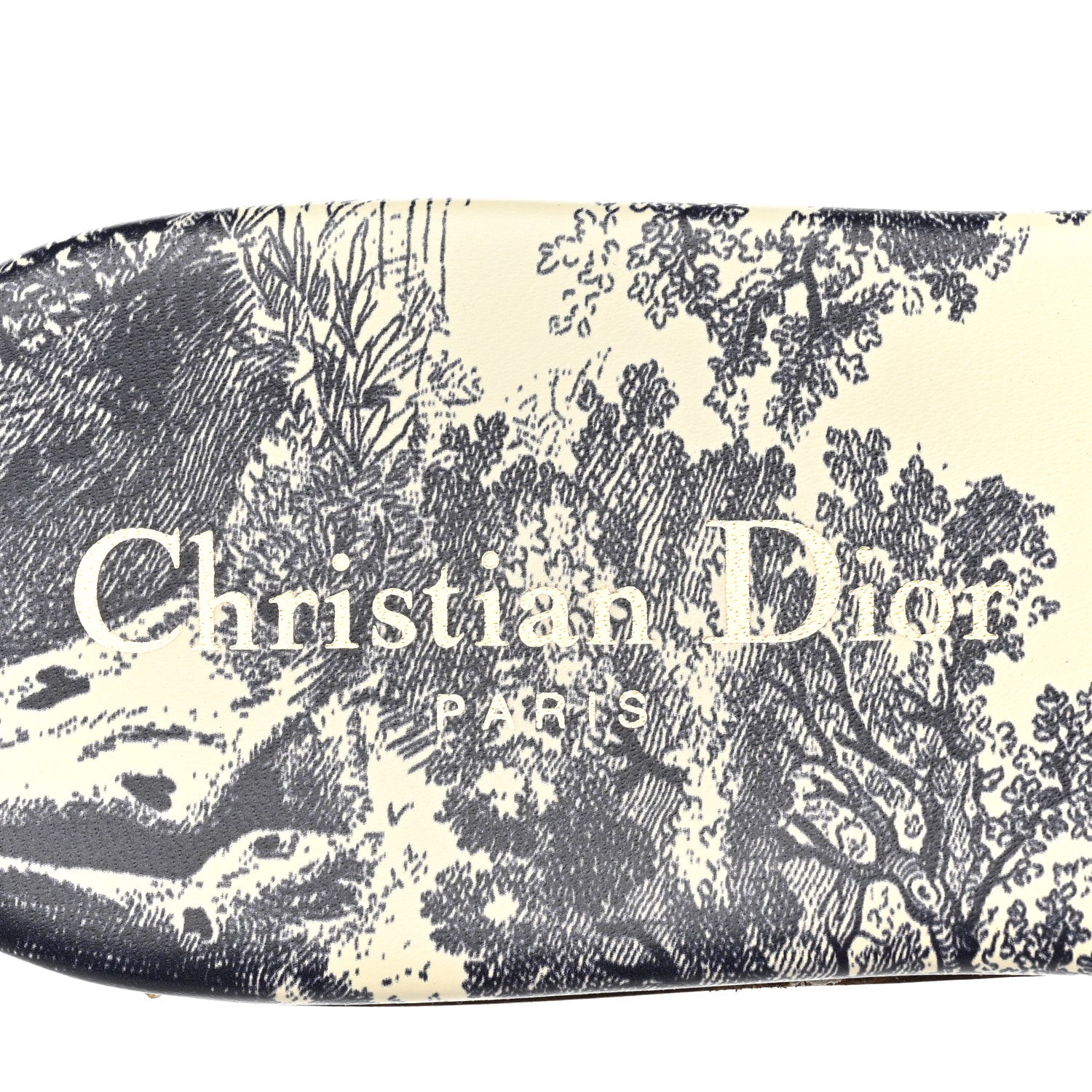 Christian Dior Canvas Toile de Jouy Embroidered Dway Flat Slide Sandals 37 Blue 7 of 8