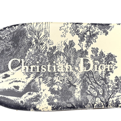 Christian Dior Canvas Toile de Jouy Embroidered Dway Flat Slide Sandals 37 Blue 7 of 8