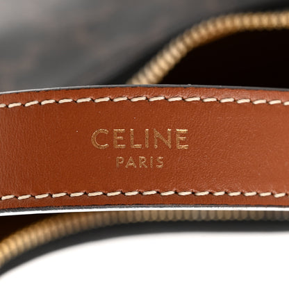 Celine Triomphe Canvas Calfskin Ava Shoulder Bag Tan 6 of 10