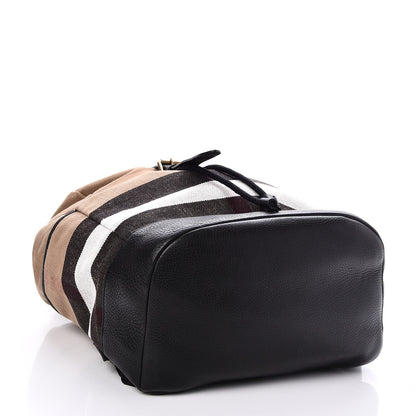 Burberry Canvas Mega Check Drifton Backpack Black 4 of 7