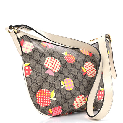 Gucci GG Supreme Monogram Les Pommes Small Ophidia Half Moon Hobo Beige Multicolor Mystic White 3 of 11
