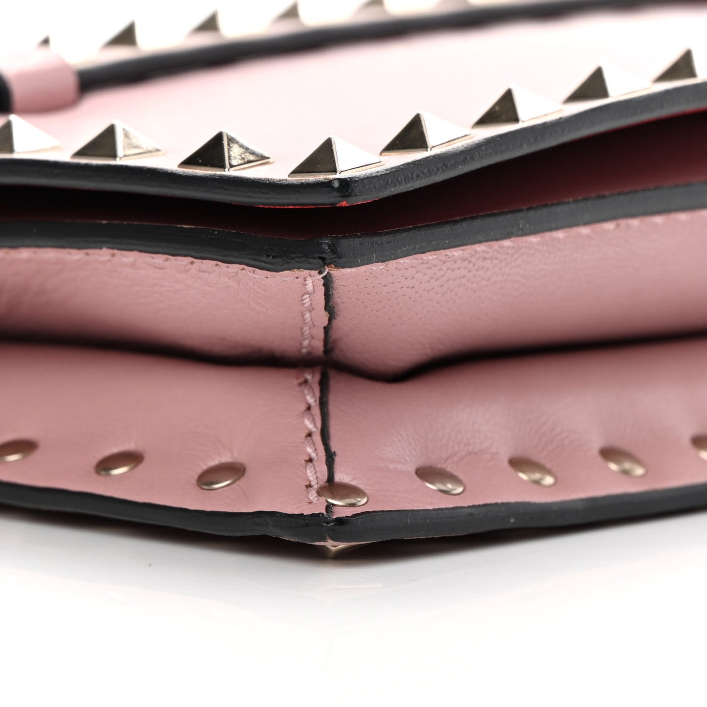 Nappa Small Rockstud Wristlet Clutch Poudre
