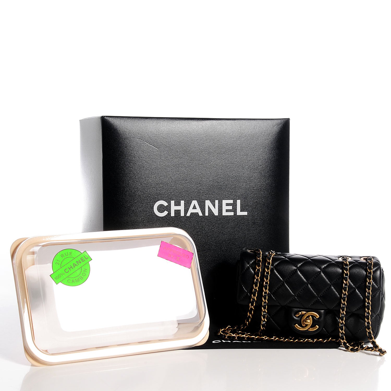 Chanel Lambskin Small Grocery By Flap Black 5 of 12