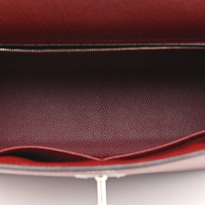 Hermes Chevre De Coromandel Kelly Sellier 32 Rouge H 5 of 17