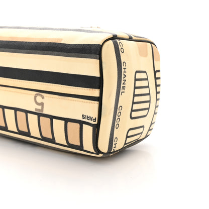 Chanel Coated Canvas Le Train Boston Bag Black 10 of 13