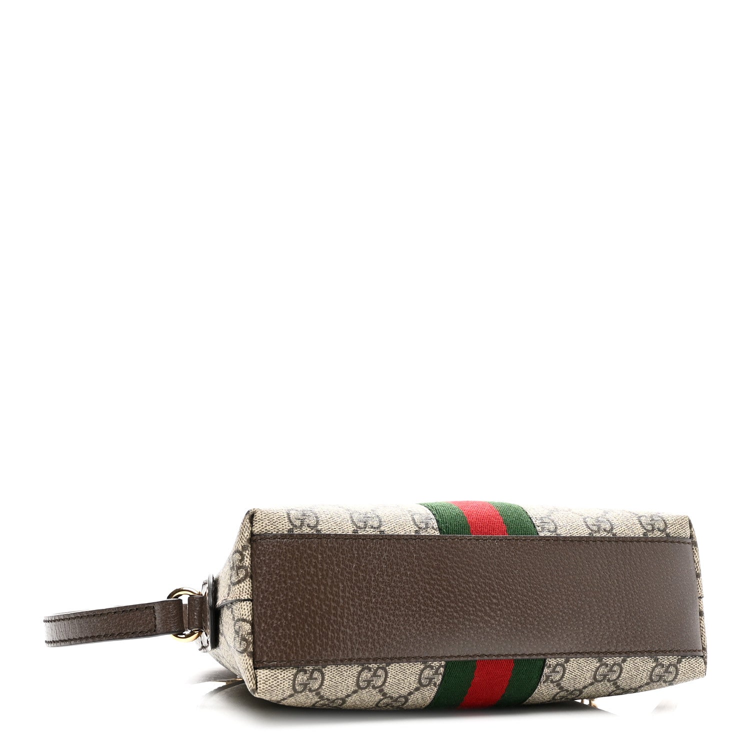 Gucci GG Supreme Monogram Textured Dollar Calfskin Web Small Ophidia Dome Shoulder Bag Beige Ebony New Acero 4 of 10