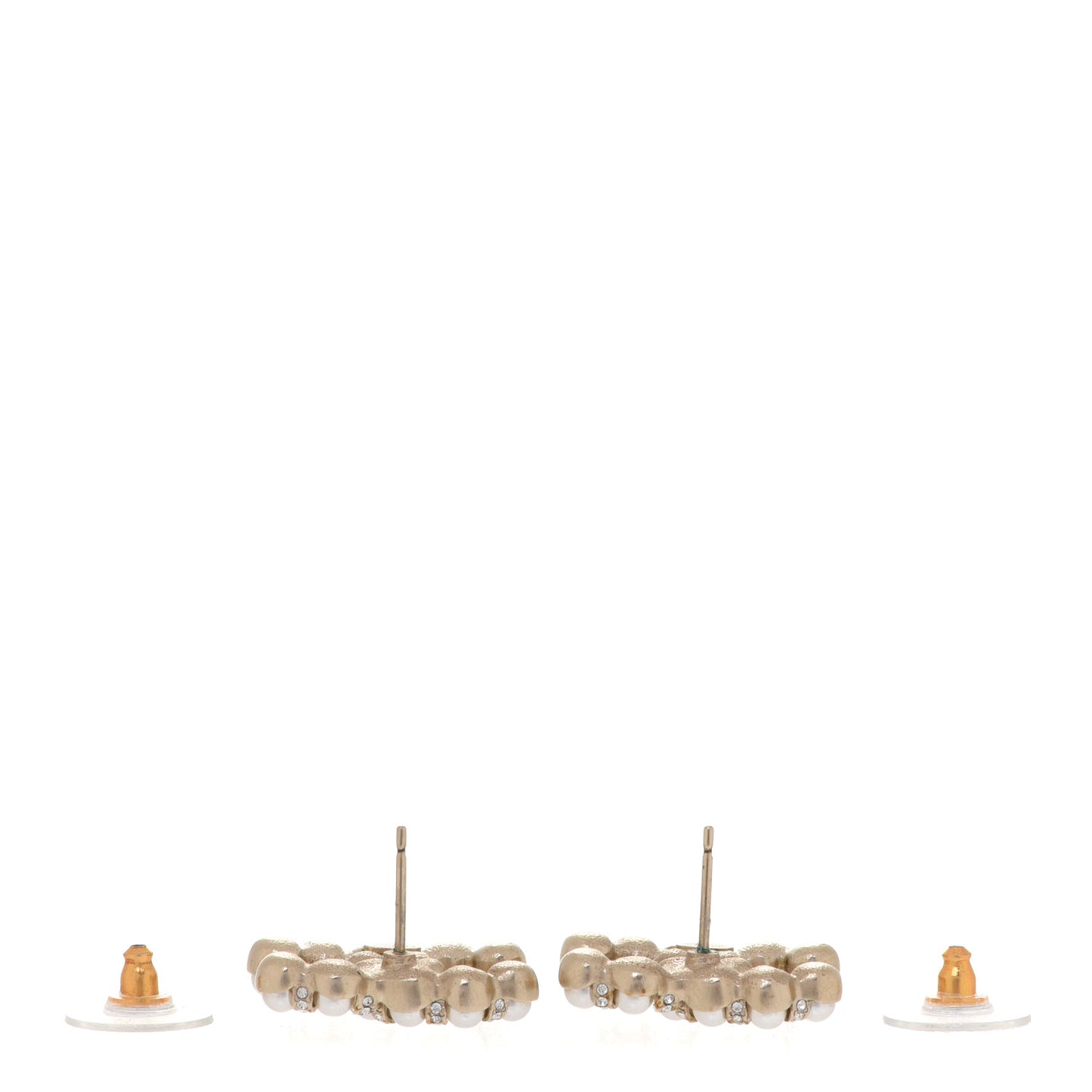 Pearl Crystal CC Earrings Gold
