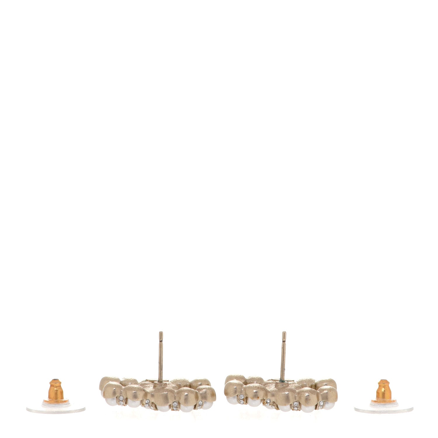 Chanel Pearl Crystal CC Earrings Gold 3 of 5