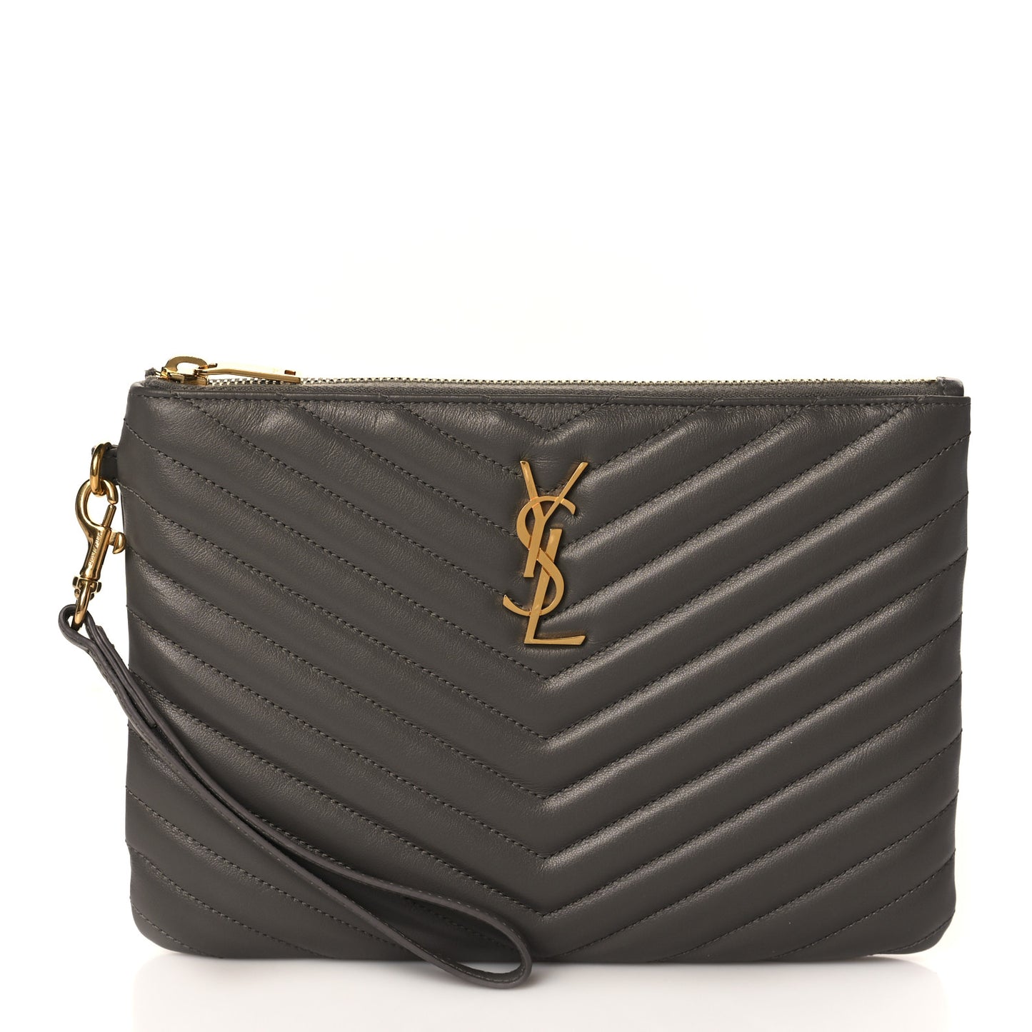 Calfskin Matelasse Monogram Cassandre Tablet Pouch Fog