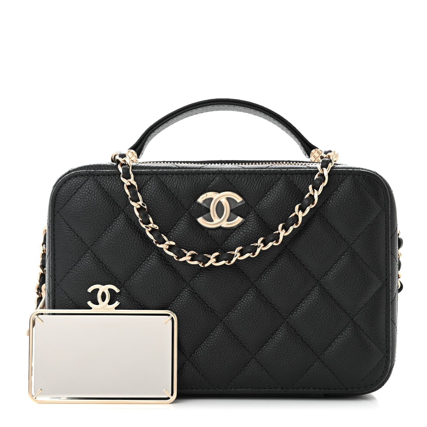 Chanel Caviar Quilted Vanity Case Black 3 of 12