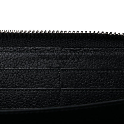 Balenciaga Calfskin Continental Zip Around Wallet Black 6 of 7
