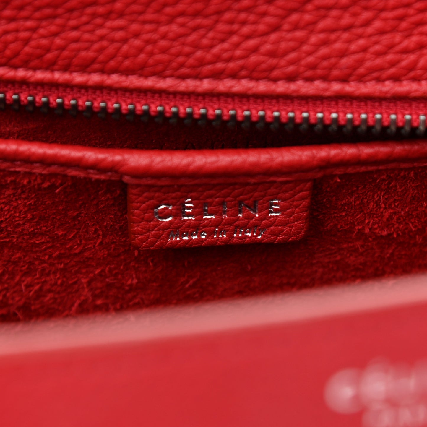 Drummed Calfskin Nano Luggage Red