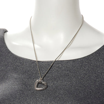 David Yurman Sterling Silver Open Heart Cable Necklace 2 of 5