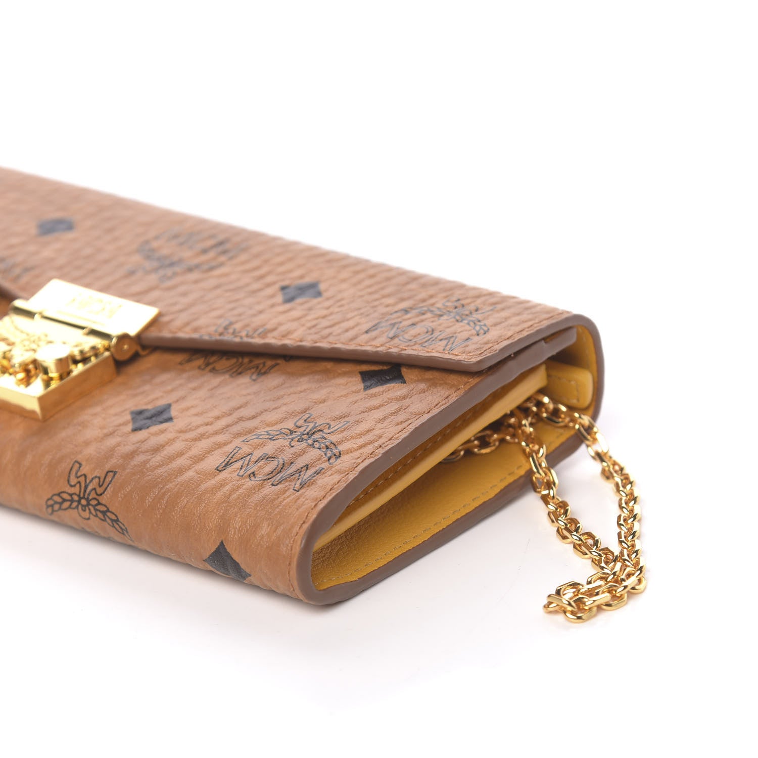 MCM Visetos Large Patricia Wallet On Chain Cognac 8 of 9