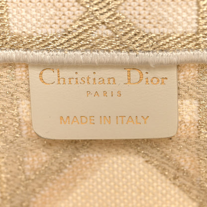 Christian Dior Canvas Embroidered Medium Book Tote Gold Multicolor 6 of 10