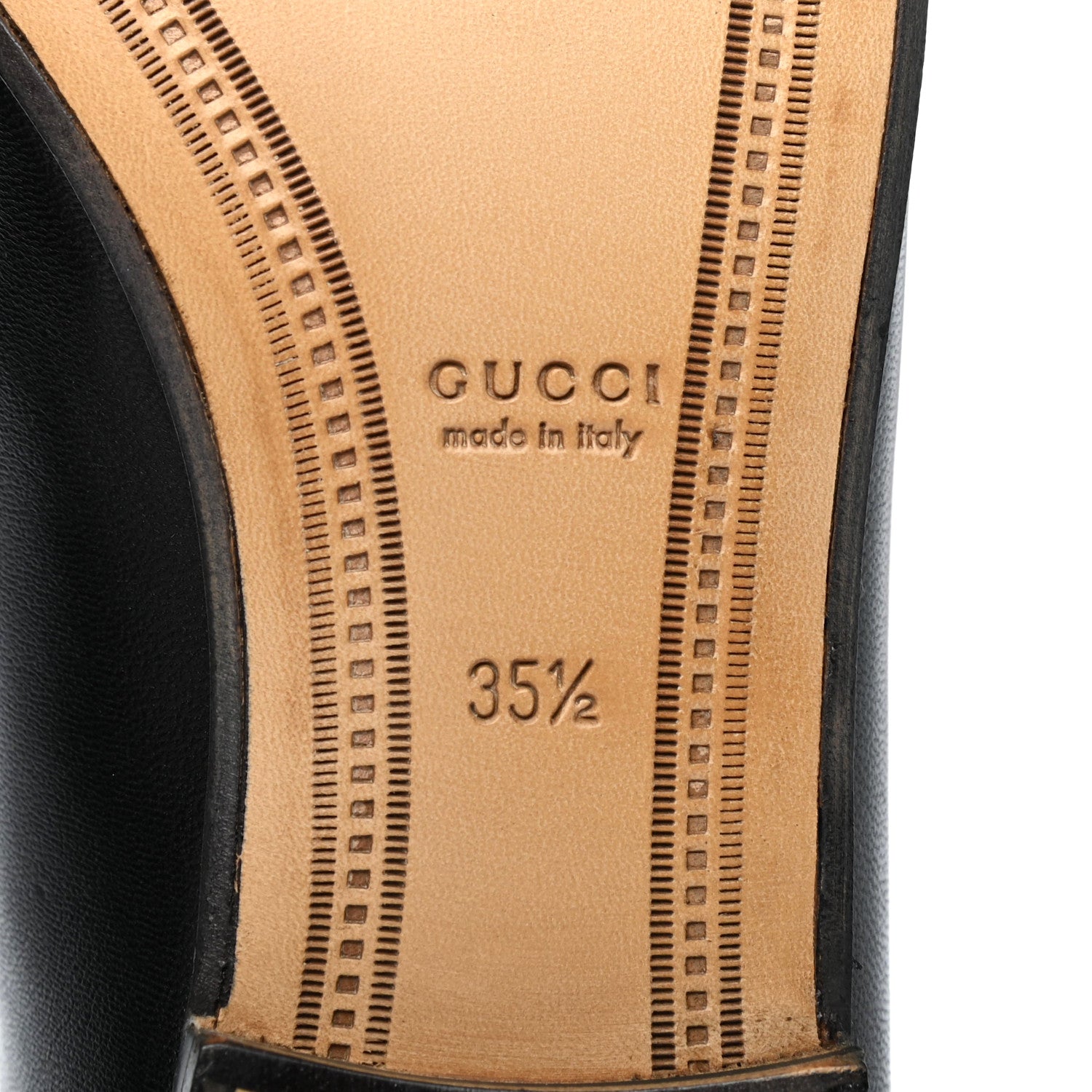 Gucci Lambskin Womens Brixton Horsebit Loafers 35.5 Black 6 of 8