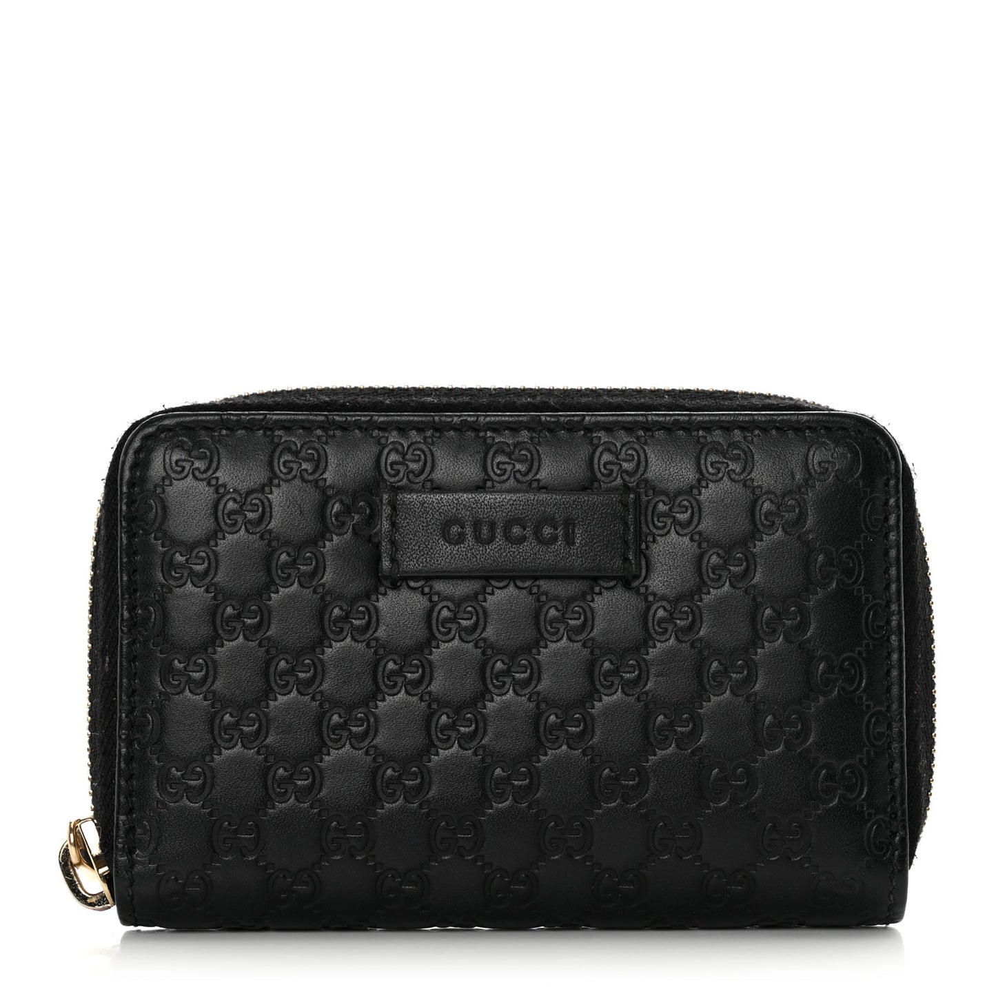 Microguccissima Zip Around Card Case Black