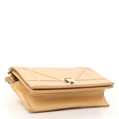 Christian Dior Patent Calfskin Medium Diorama Flap Bag Beige 4 of 11