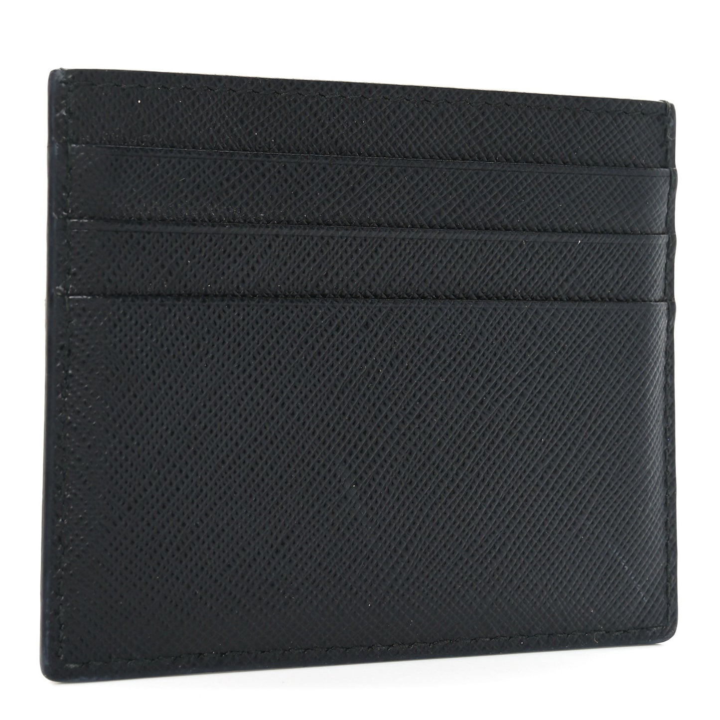 Saffiano Metal Card Holder Black