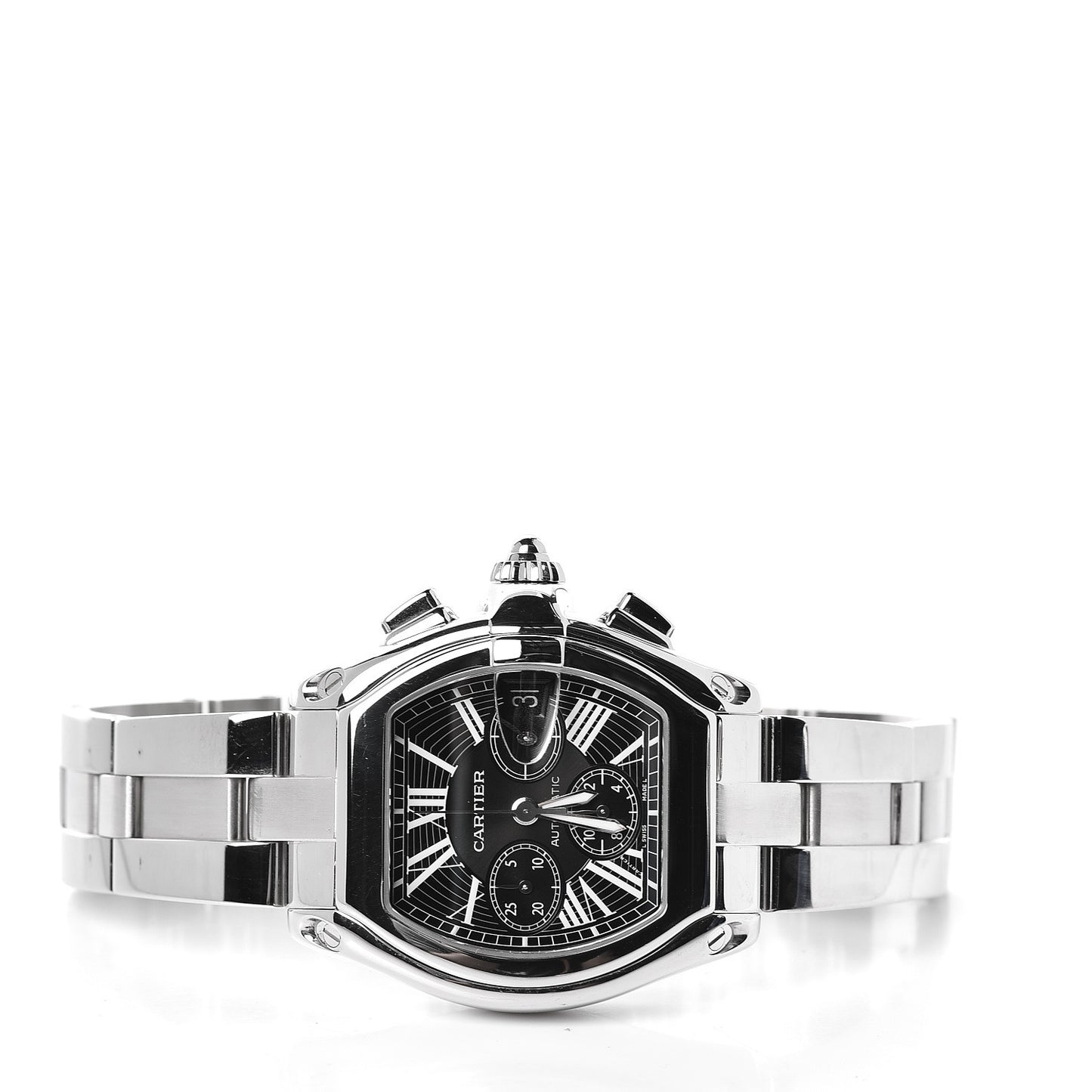 Stainless Steel 42mm Roadster Chronograph Automatic Watch Black