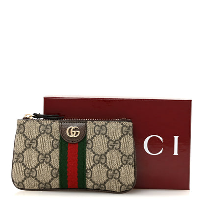 Gucci GG Supreme Monogram Web Ophidia Zip Key Pouch Brown 9 of 9