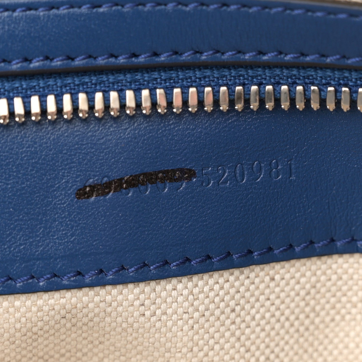 Gucci Calfskin GG Tennis Embossed Medium Wristlet Messenger Bag Intense Metal Blue 7 of 12
