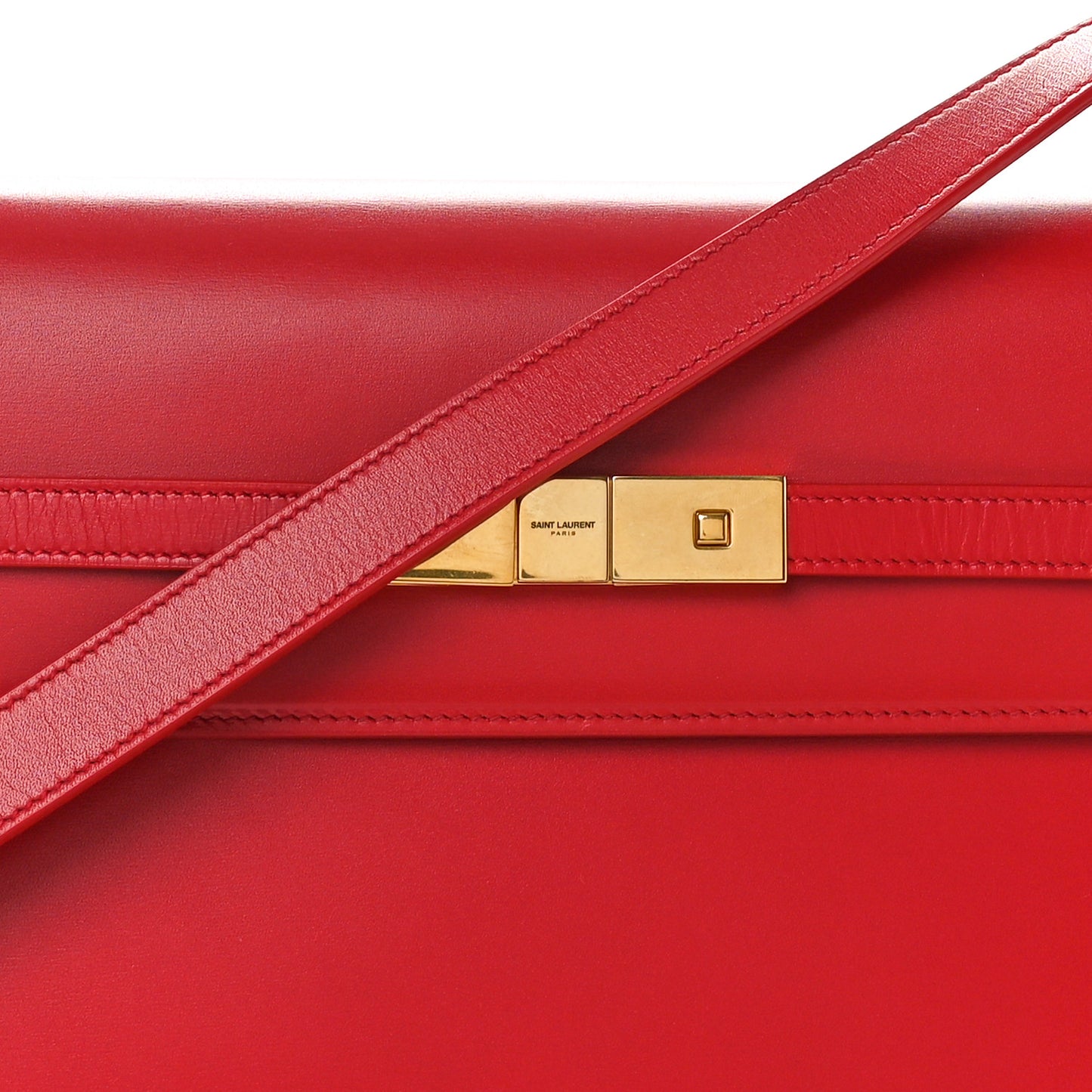 Smooth Calfskin Manhattan Shoulder Bag Rouge Eros