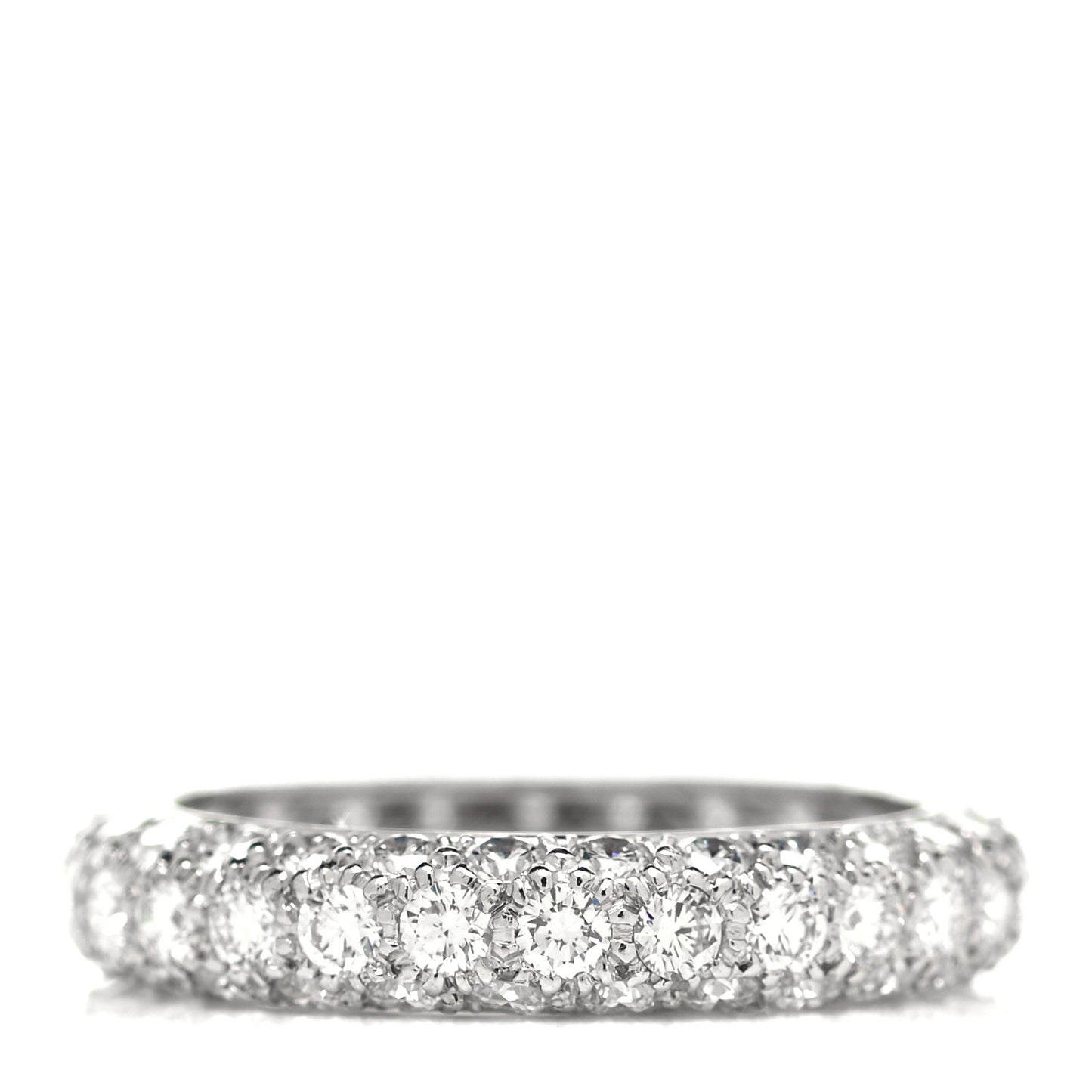 Platinum Diamond Etoile Three-Row Band Ring 49 4.75