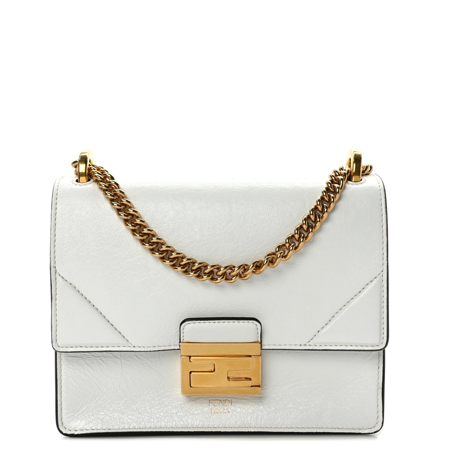 Fendi Agnello Old Shine Small Kan U Shoulder Bag White 1 of 9