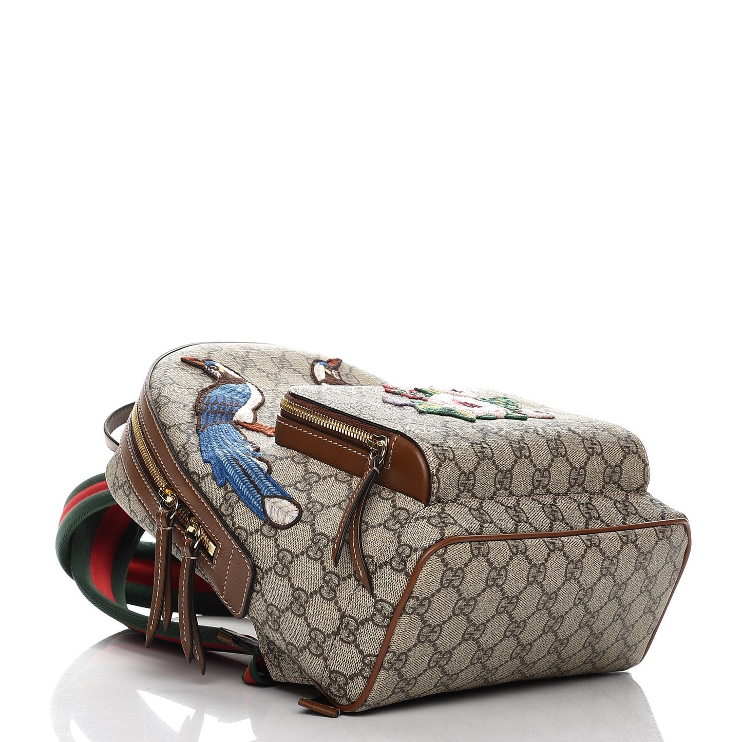 GG Supreme Monogram Web Garden Collection Embroidered Small Day Backpack Beige Tuscany