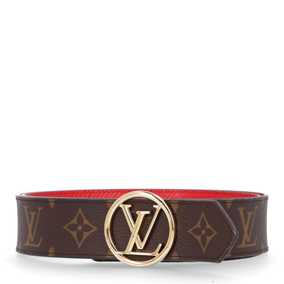 Louis Vuitton Monogram Epi 35mm LV Circle Reversible Belt 85 34 Coquelicot 2 of 8