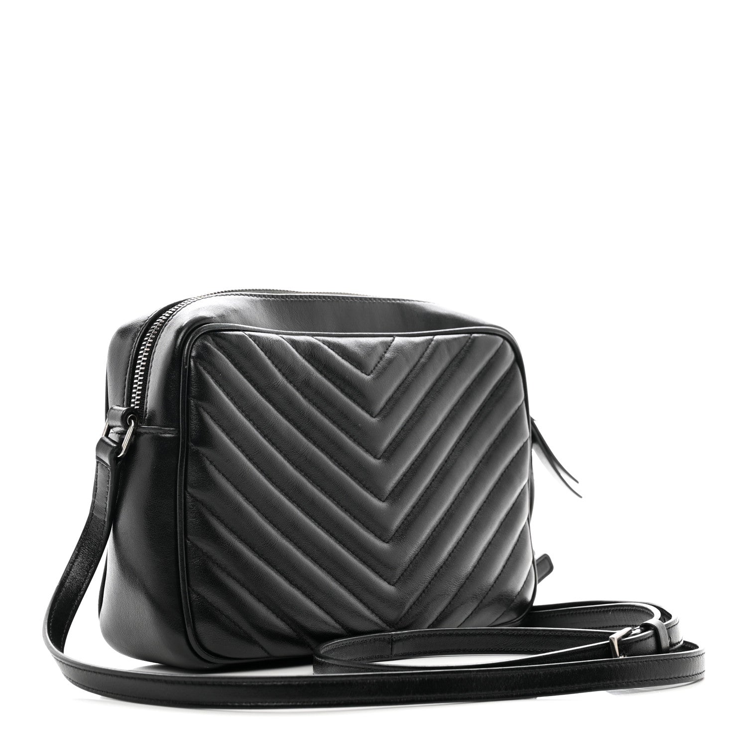 Saint Laurent Calfskin Matelasse Monogram Lou Camera Bag Black 3 of 13