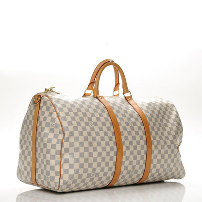 Louis Vuitton Damier Azur Keepall Bandouliere 55 3 of 15