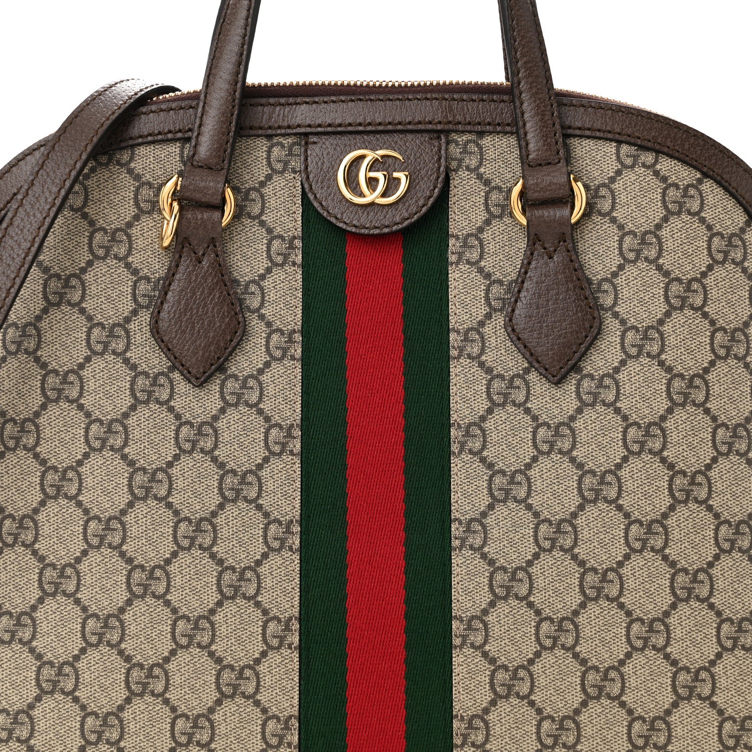 Gucci GG Supreme Monogram Web Medium Ophidia Top Handle Dome Bag Brown 8 of 10