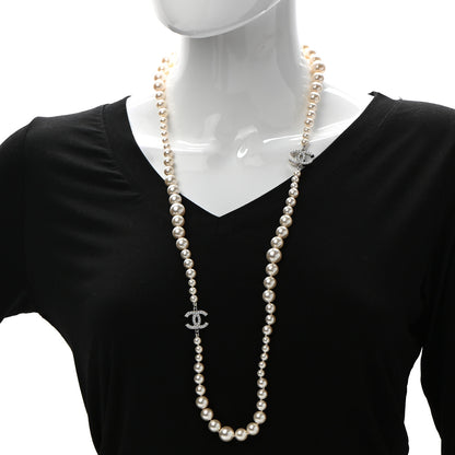Chanel Pearl Multistrand CC Long Necklace Pearly White 2 of 6
