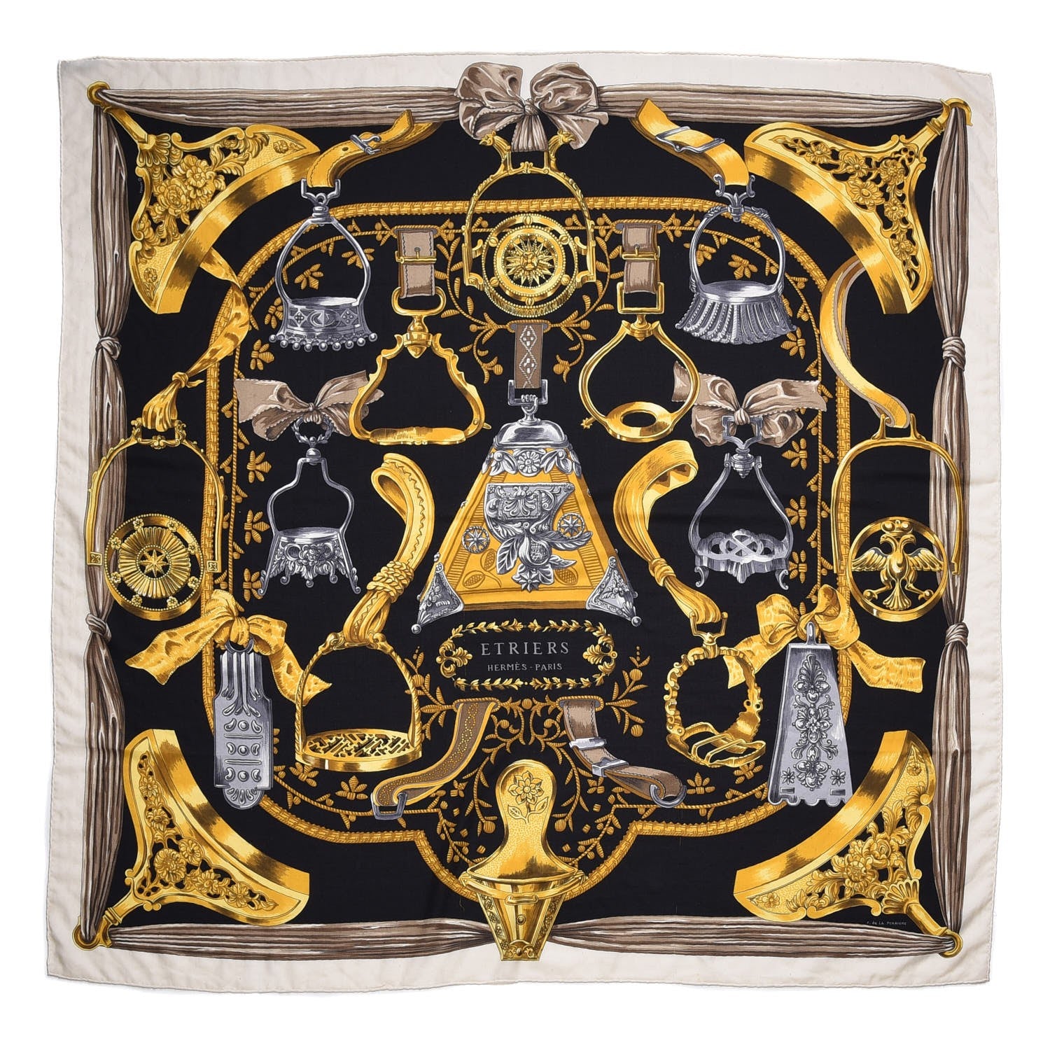 Hermes Cashmere Silk Etriers Shawl 140 1 of 11