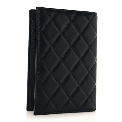 Chanel Lambskin Quilted Lucky Charms Passport Holder Black 3 of 7