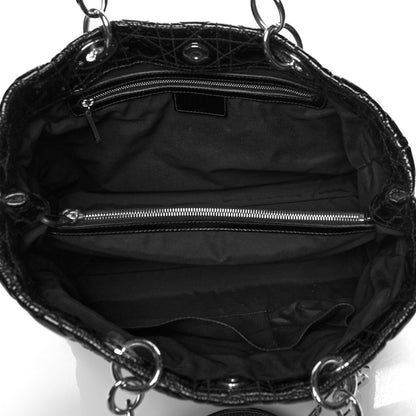 Christian Dior Patent Cannage Dior Soft Shopping Tote Black 5 of 10