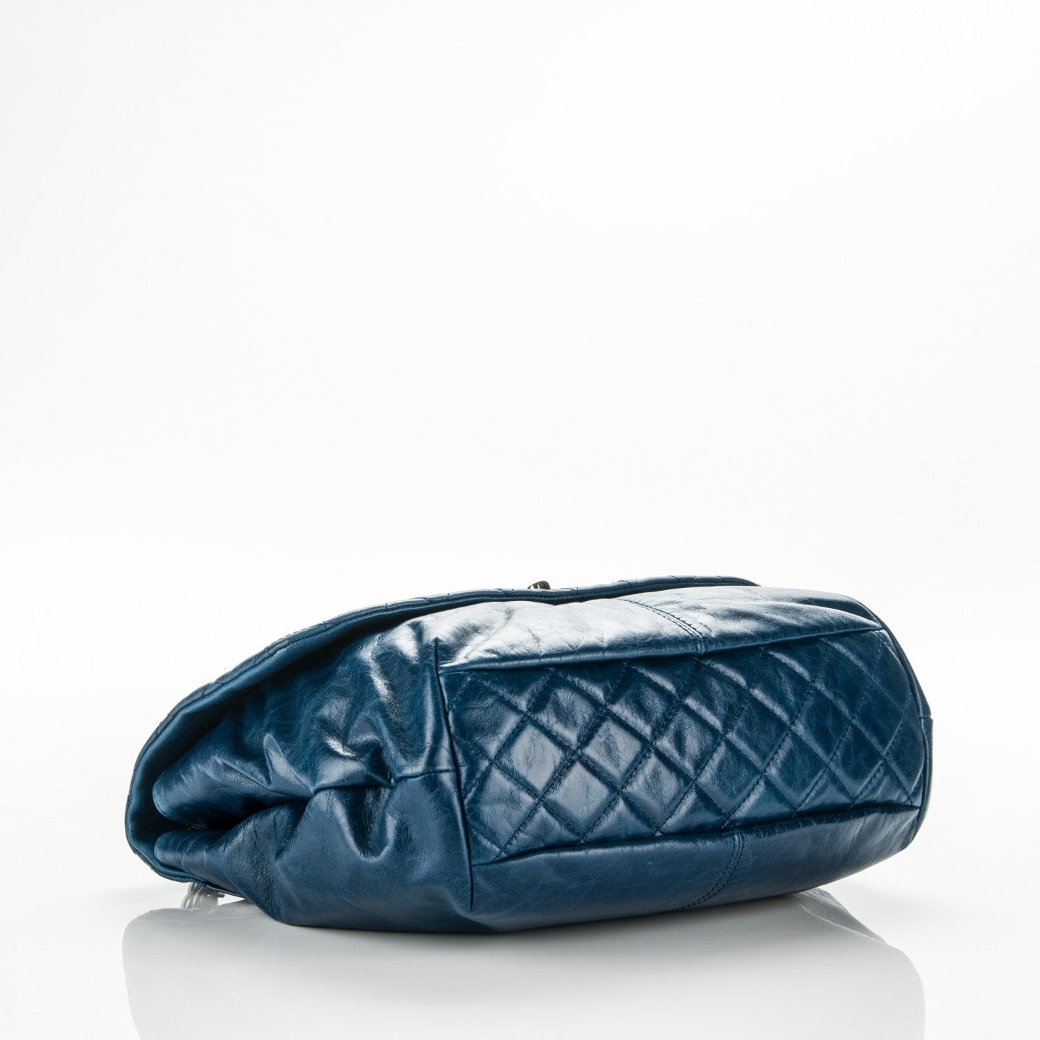 Chanel Shiny Lambskin Quilted Large Trianon Messenger Flap Marine 4 of 7