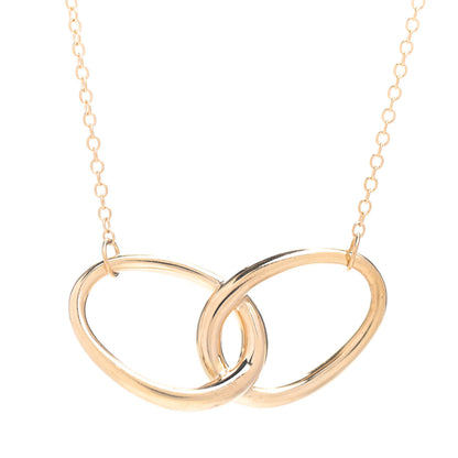 Tiffany 18K Yellow Gold Elsa Peretti Interlocking Ovals Pendant Necklace 3 of 4