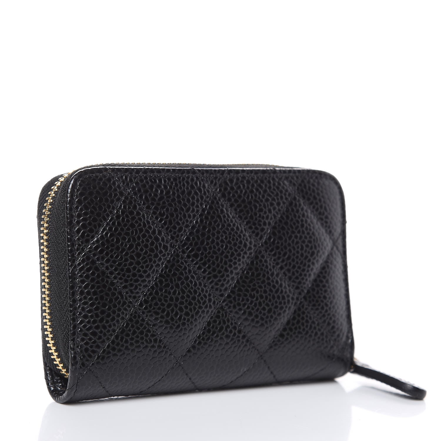 Chanel Caviar Quilted Zip Coin Purse Black 3 of 8