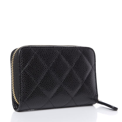Chanel Caviar Quilted Zip Coin Purse Black 3 of 8
