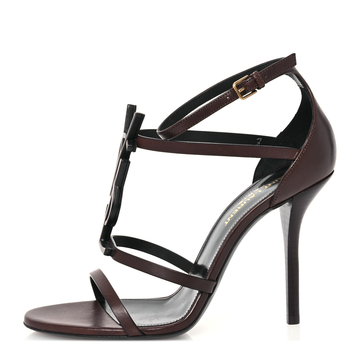 Saint Laurent Calfskin Cassandra 100 Sandals 37 Moro 1 of 13