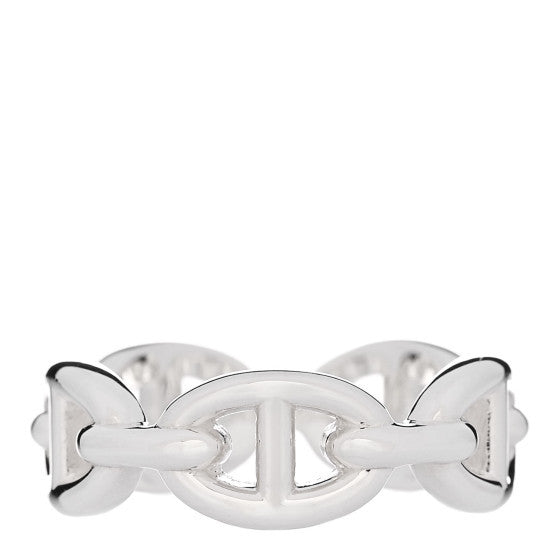 Hermes Sterling Silver PM Chaine d'Ancre Enchainee Band Ring 54 7 1 of 9