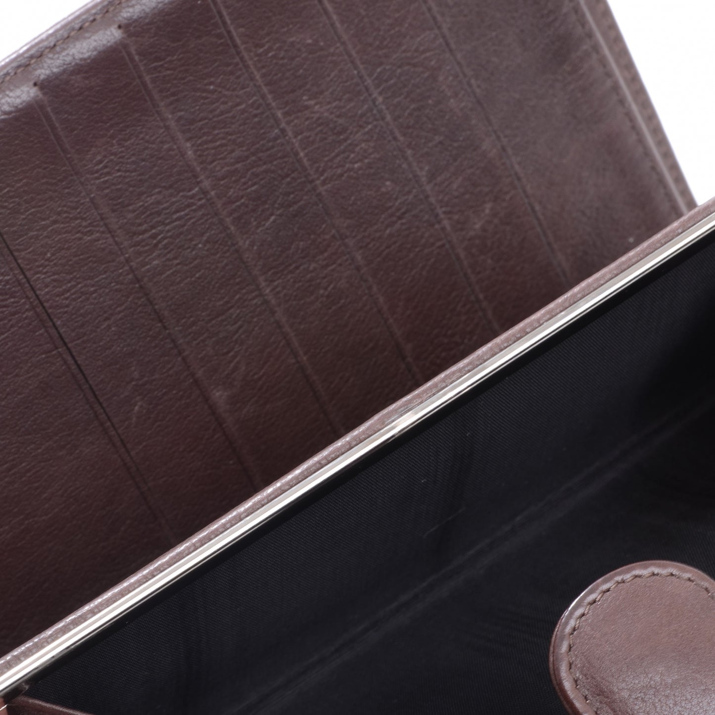 Calfskin Leather CC Wallet Brown
