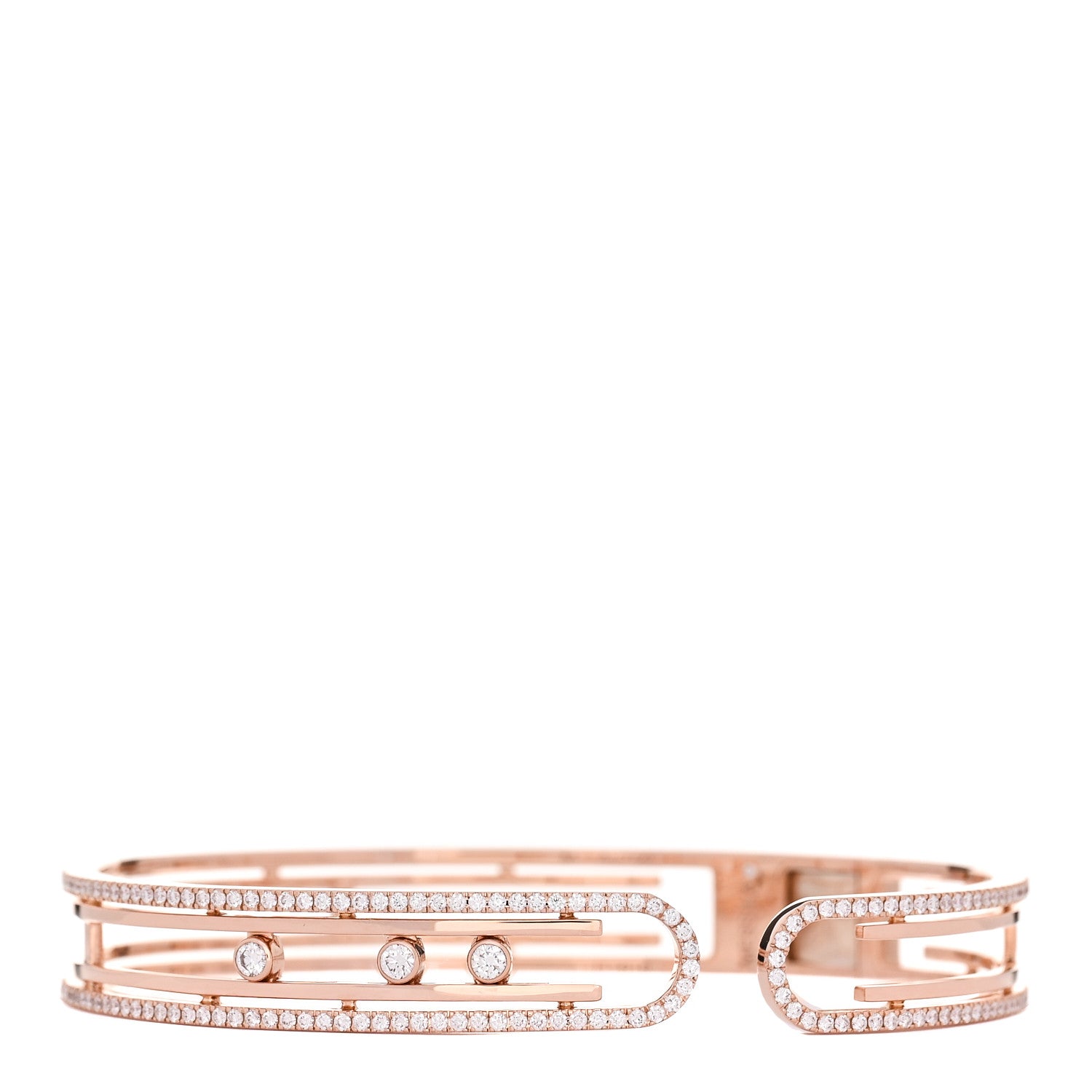 Messika 18K Rose Gold Diamond Move 10th Bangle Bracelet 1 of 4