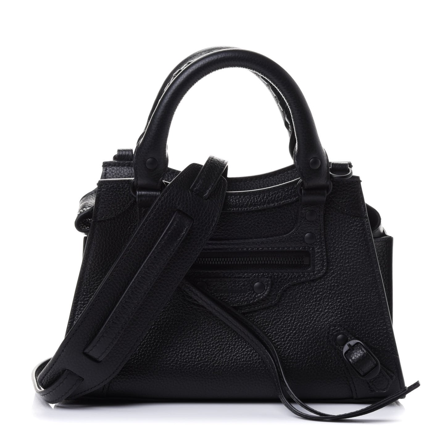 Grained Calfskin Neo Classic Black Hardware Mini City Black