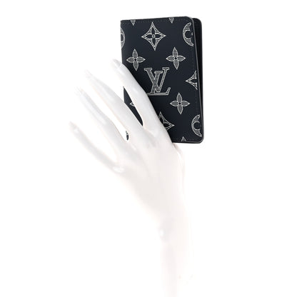 Louis Vuitton Calfskin Monogram Shadow Pocket Organizer Navy Blue White 2 of 7