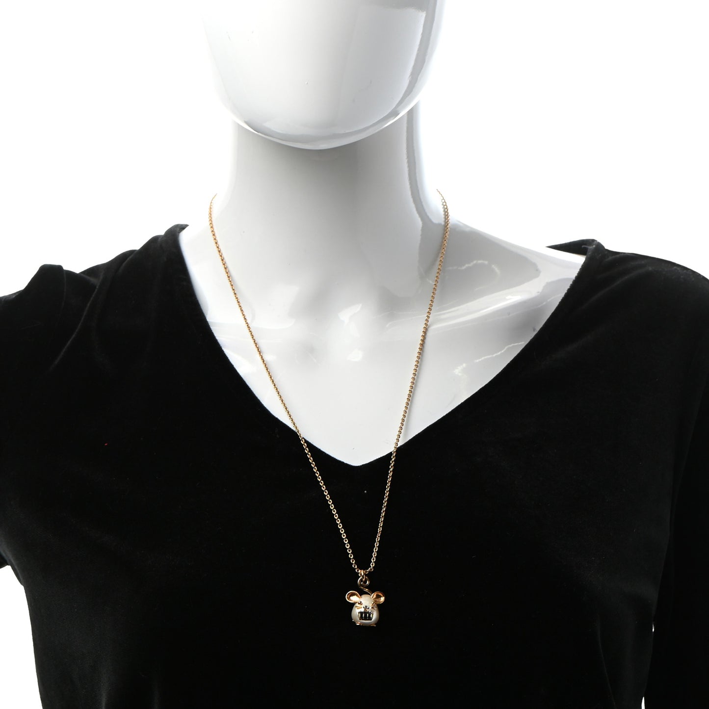 Vuittonite Rat Necklace Gold